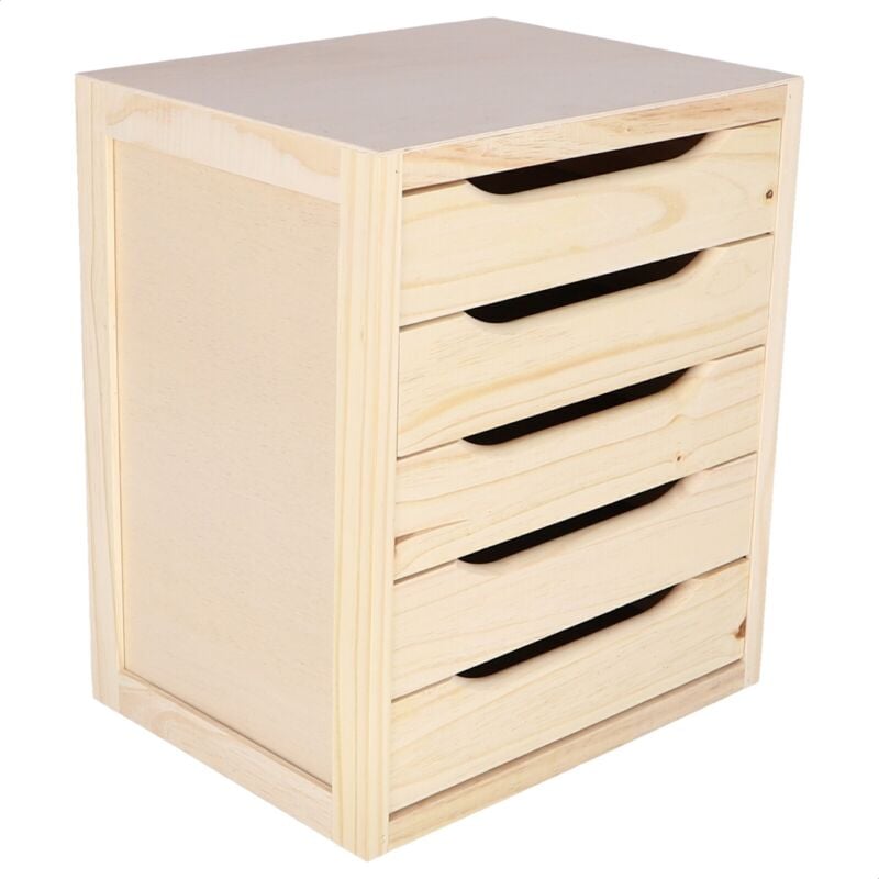 foto del prodotto mobili e decorazioni per la casa well cassettiera 5 cassetti rifiniti senza vernice naturale