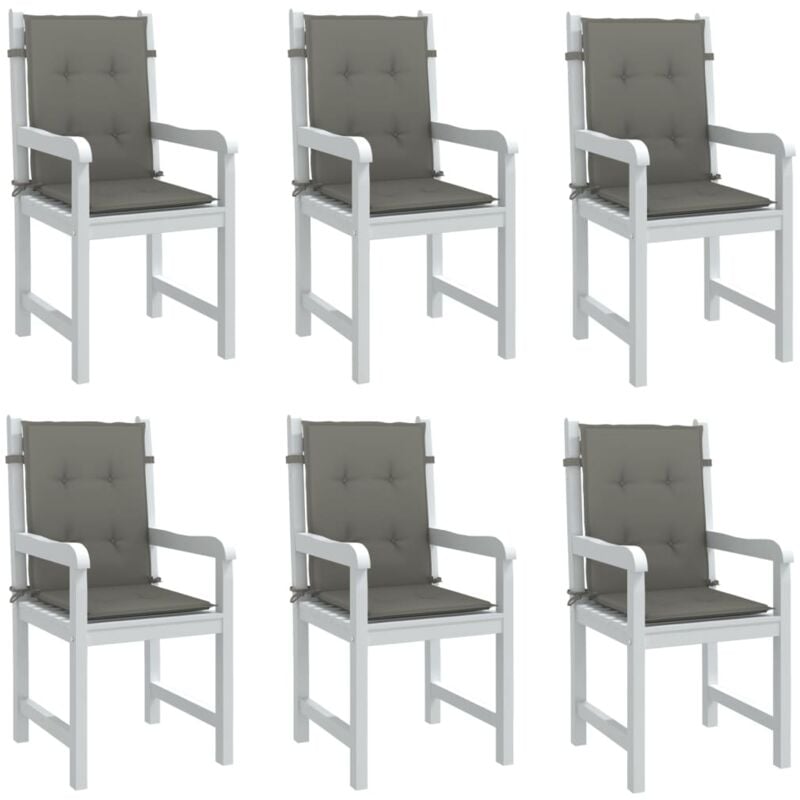 foto del prodotto vidaxl cuscini sedia schiena bassa 6 pz grigio m lange 100x50x4 cm
