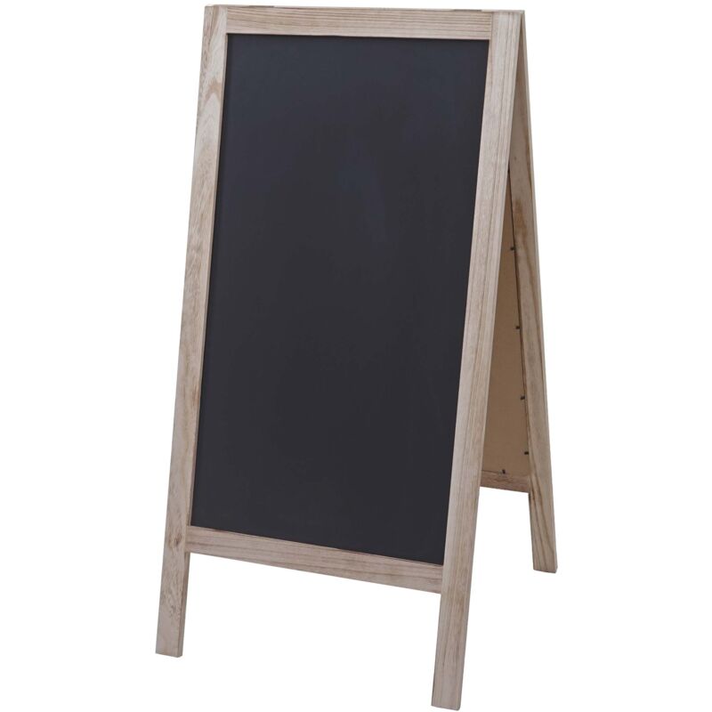 foto del prodotto lavagna xl decorativa hhg 989 legno bilaterale 100x50cm naturale shabby