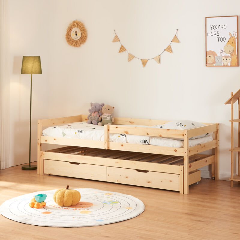 foto del prodotto letto per cameretta sonkaj rvi a 2 posti letto legno naturale en.casa 