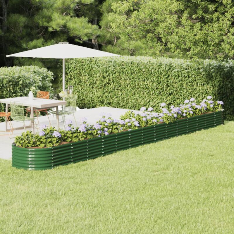 foto del prodotto vidaxl letto giardino acciaio verniciato a polvere 620x80x36 cm verde