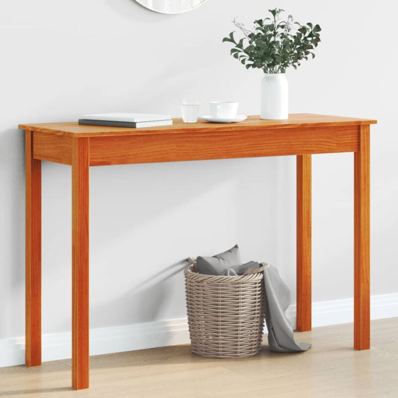 foto del prodotto vidaxl tavolo consolle marrone cera 110x40x75cm legno massello di pino