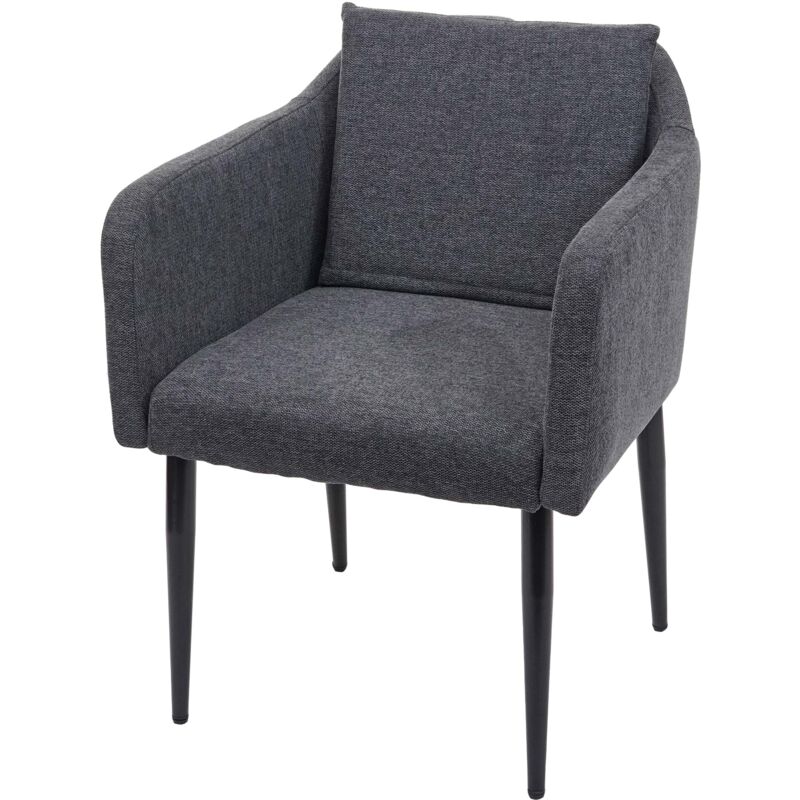 foto del prodotto sedia poltrona pranzo soggiorno lounge elegante, tessuto grigio scuro