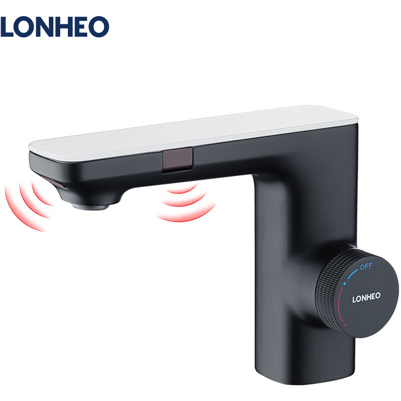 immagine 0 del prodotto lonheo rubinetto automatico con doppio sensore ad infrarossi,miscelatore rubinetto lavabo con doppio sensore a infrarossi per bagno,stoccaggio