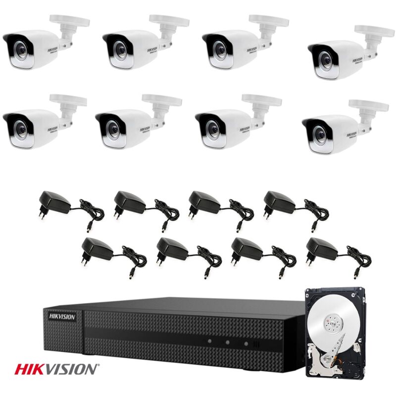 foto del prodotto kit telecamere hikvision 8 telecamere 1 mpx hd 500 gb