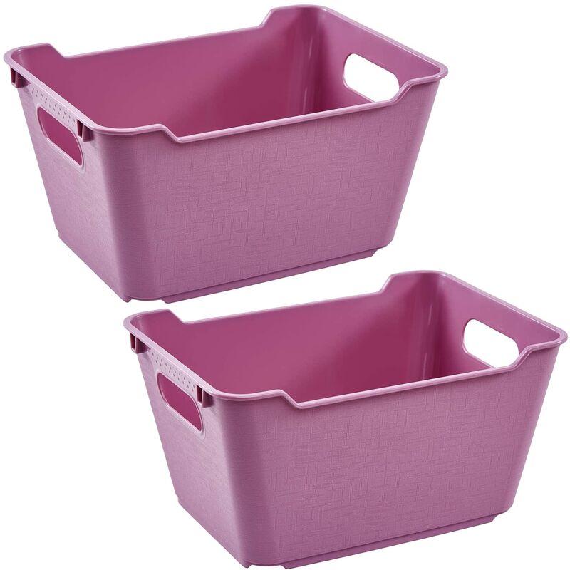 immagine 0 del prodotto keeeper 2 scatole portaoggetti in polipropilene, 1,8 l, lampone, 19,5 x 14 x 10 cm