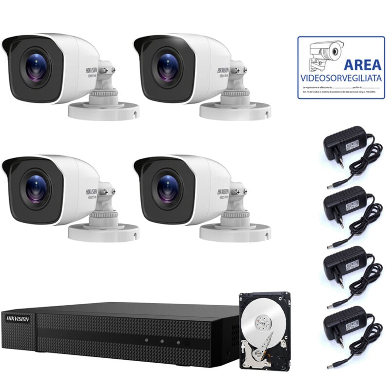 foto del prodotto kit telecamere hikvision videosorveglianza dvr 8 canali 4 telecamere 4 mpx hd 1tb