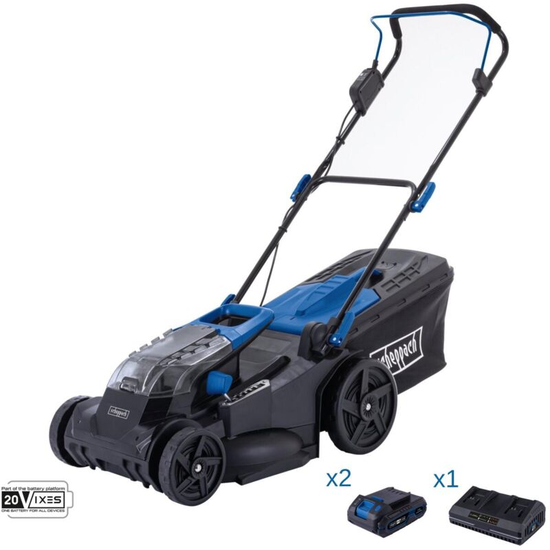 immagine 0 del prodotto rasaerba 43cm 2 batterie 2.0ah doppiocaricabatterie ixes scheppach bc mp430 x