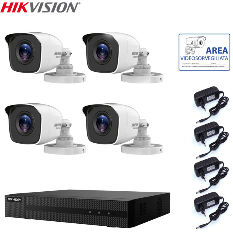 foto del prodotto kit videosorveglianza hikvision dvr 8 canali 4 telecamere 2 mpx hd 320 gb