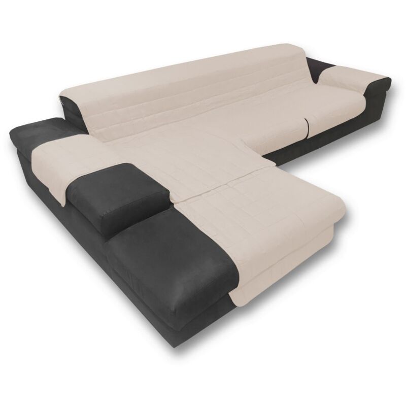 foto del prodotto tex family copridivano italia il salvadivano con penisola trapuntato panna beige seduta cm. 290