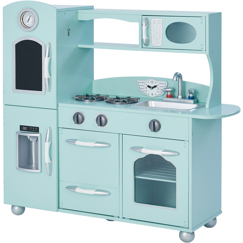 foto del prodotto blu cucina per bambini legno gioco giocattolo imitazione teamson kids td 11414m
