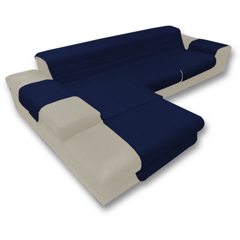 foto del prodotto tex family copridivano italia il salvadivano con penisola trapuntato unito blu seduta cm. 290
