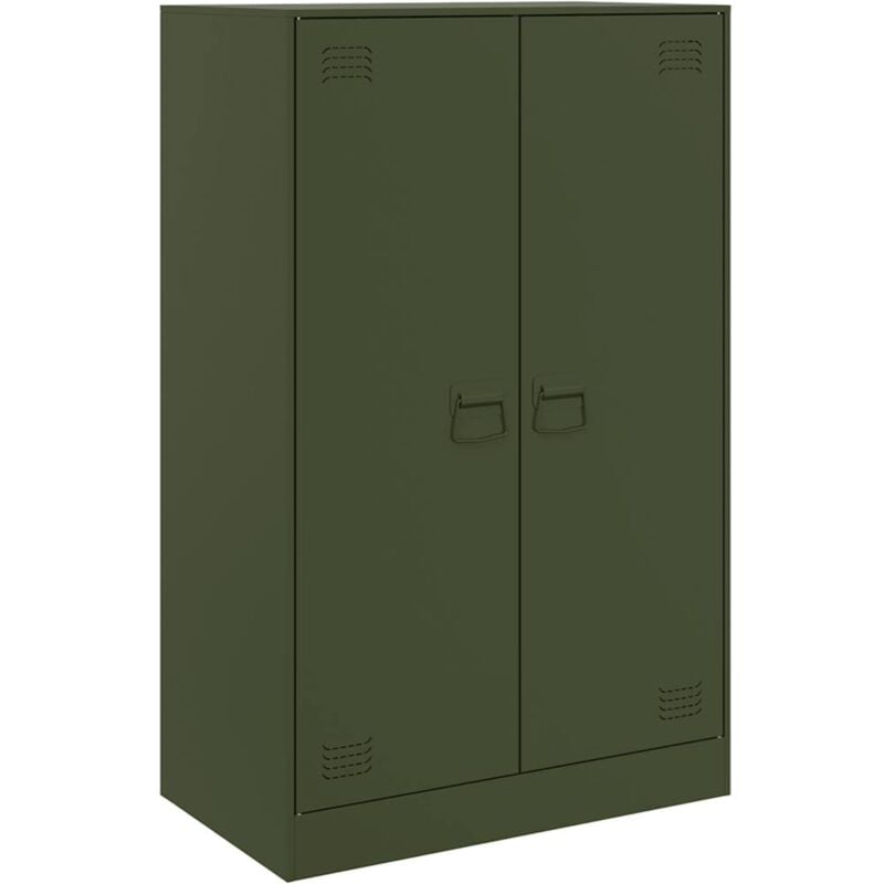 foto del prodotto vidaxl credenza verde oliva 67x39x107 cm in acciaio