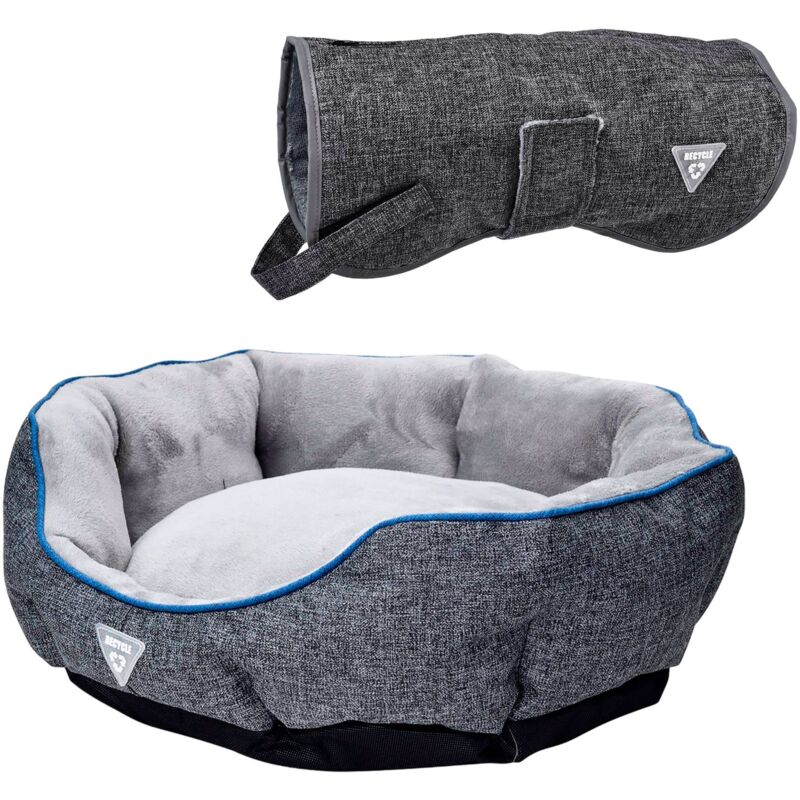 foto del prodotto set cuccia wellhome grigio cappotto da 25 cm per animali domestici hearts homies grigio nero
