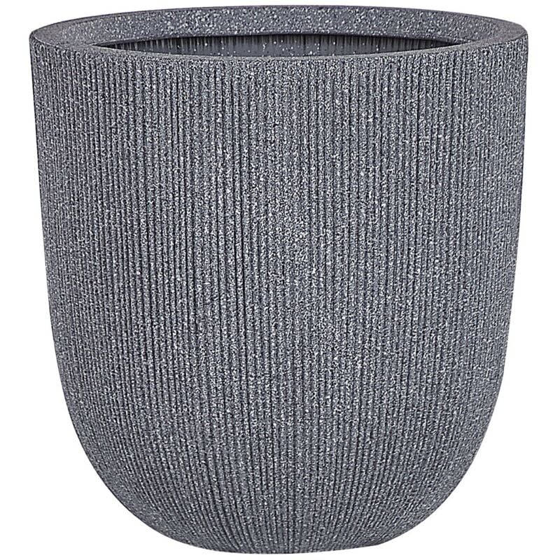 foto del prodotto beliani moderno vaso per fiori gessato 37 x 37 x 38 cm grigio chios