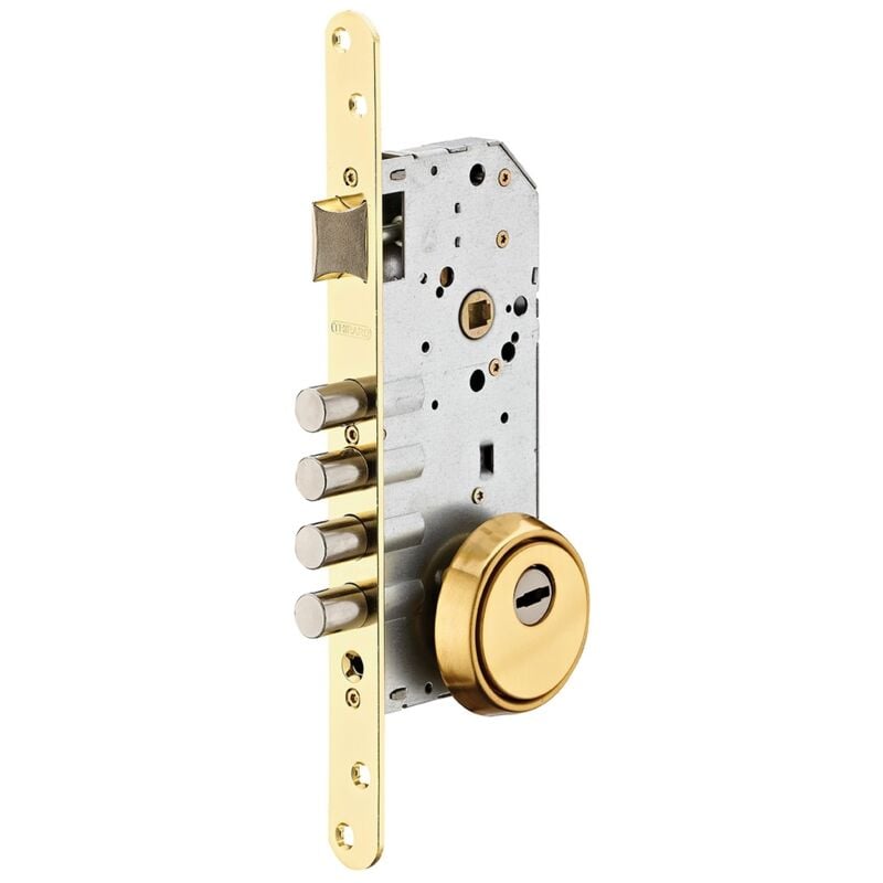 foto del prodotto thirard serratura da incasso a cilindro europeo europeo, asse 50x85mm con defender, oro