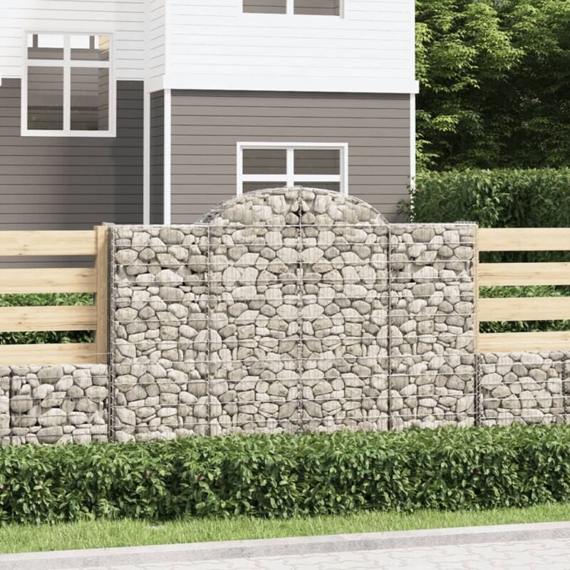 foto del prodotto vidaxl cesti gabbioni ad arco 2 pz 200x50x140 160 cm ferro zincato
