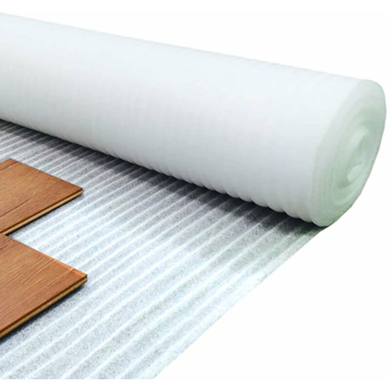 foto del prodotto rotolo da 50mq di tappetino materassino per laminati e parquet flottanti in pe da 2mm
