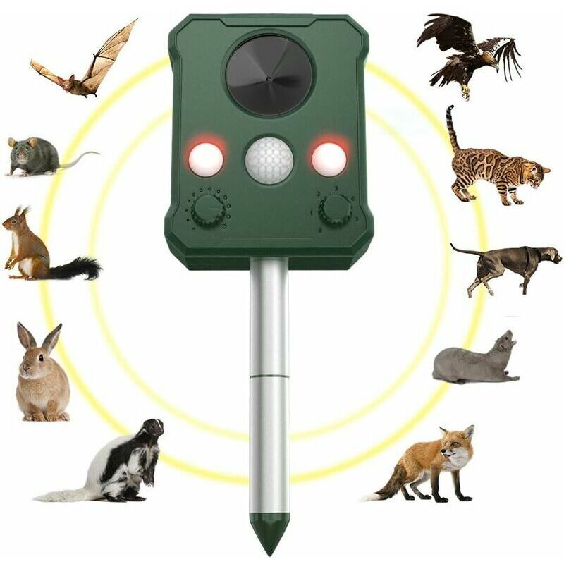 foto del prodotto fortuneville repellente solare ad ultrasuoni repellente solare per animali repellente solare ip65 repellente ad ultrasuoni repellente ad ultrasuoni
