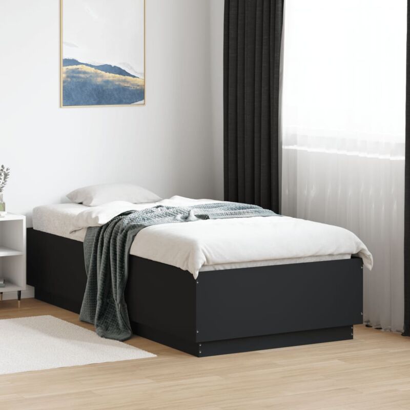 foto del prodotto vidaxl giroletto nero 90x190 cm in legno multistrato