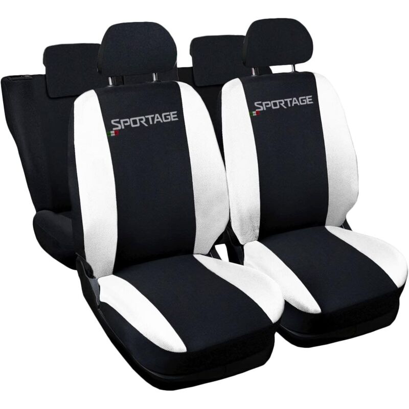 foto del prodotto lupexshop lupex shop coprisedili auto compatibili per sportage, made in italy, set di copri sedili anteriori e posteriori con copri poggiatesta