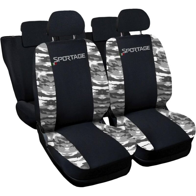 foto del prodotto lupexshop lupex shop coprisedili auto compatibili per sportage, made in italy, set di copri sedili anteriori e posteriori con copri poggiatesta