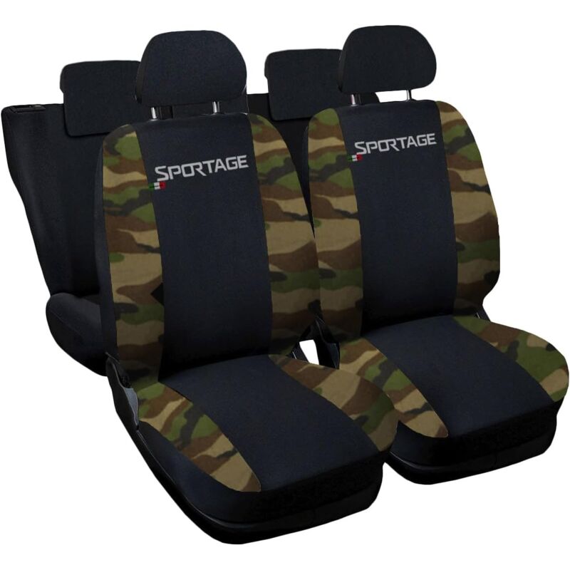 foto del prodotto lupexshop lupex shop coprisedili auto compatibili per sportage, made in italy, set di copri sedili anteriori e posteriori con copri poggiatesta