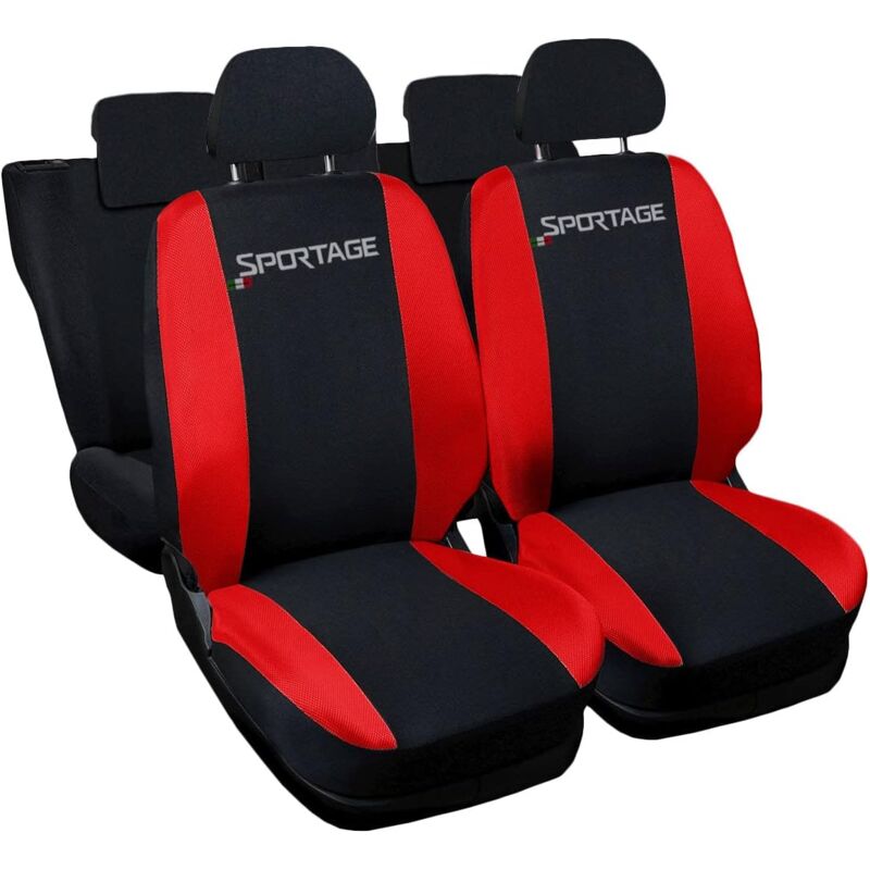 foto del prodotto lupexshop lupex shop coprisedili auto compatibili per sportage, made in italy, set di copri sedili anteriori e posteriori con copri poggiatesta