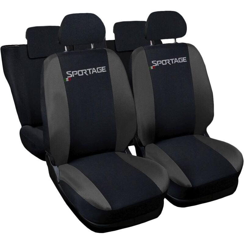 foto del prodotto lupexshop lupex shop coprisedili auto compatibili per sportage, made in italy, set di copri sedili anteriori e posteriori con copri poggiatesta