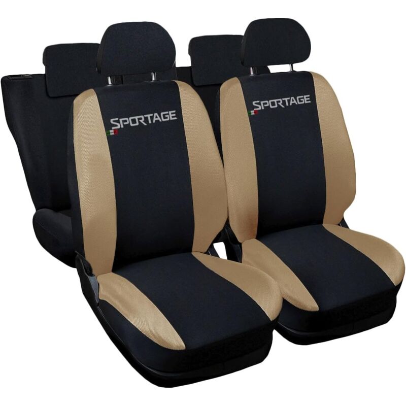 foto del prodotto lupexshop lupex shop coprisedili auto compatibili per sportage, made in italy, set di copri sedili anteriori e posteriori con copri poggiatesta
