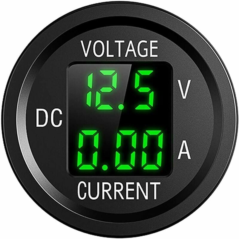 foto del prodotto ulisem voltmetro digitale led impermeabile per moto 12v, voltmetro di corrente cc 6v 48v per auto moto camion barche yacht verde 