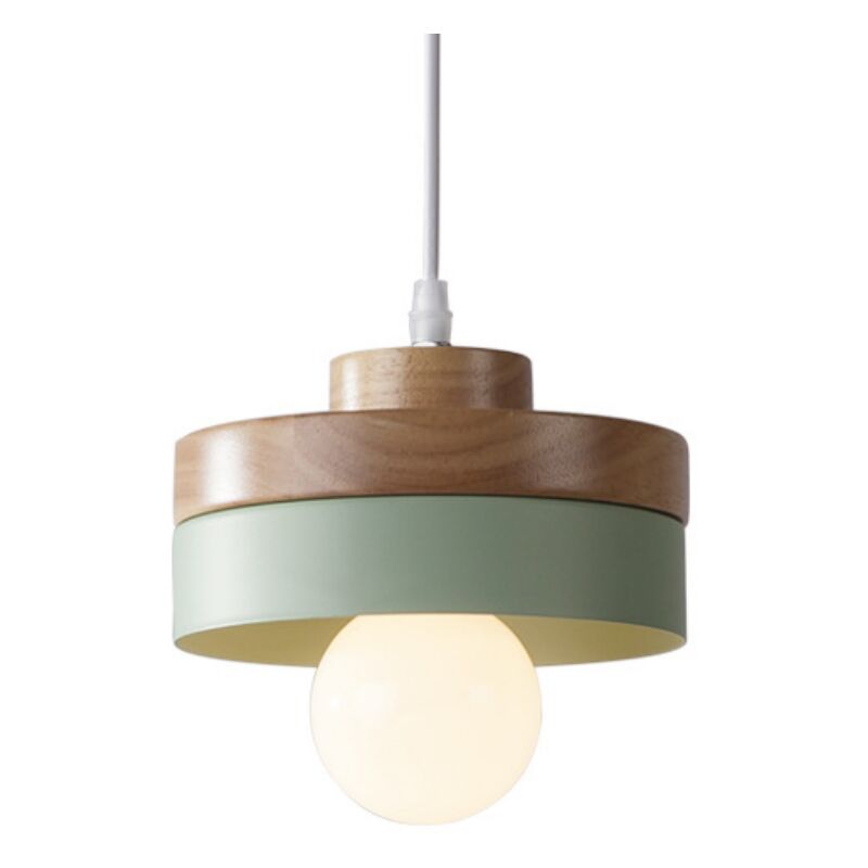foto del prodotto lampada a sospensione industriale vintage lampadario da soffitto rotondo plafoniera illuminazione art d eco verde
