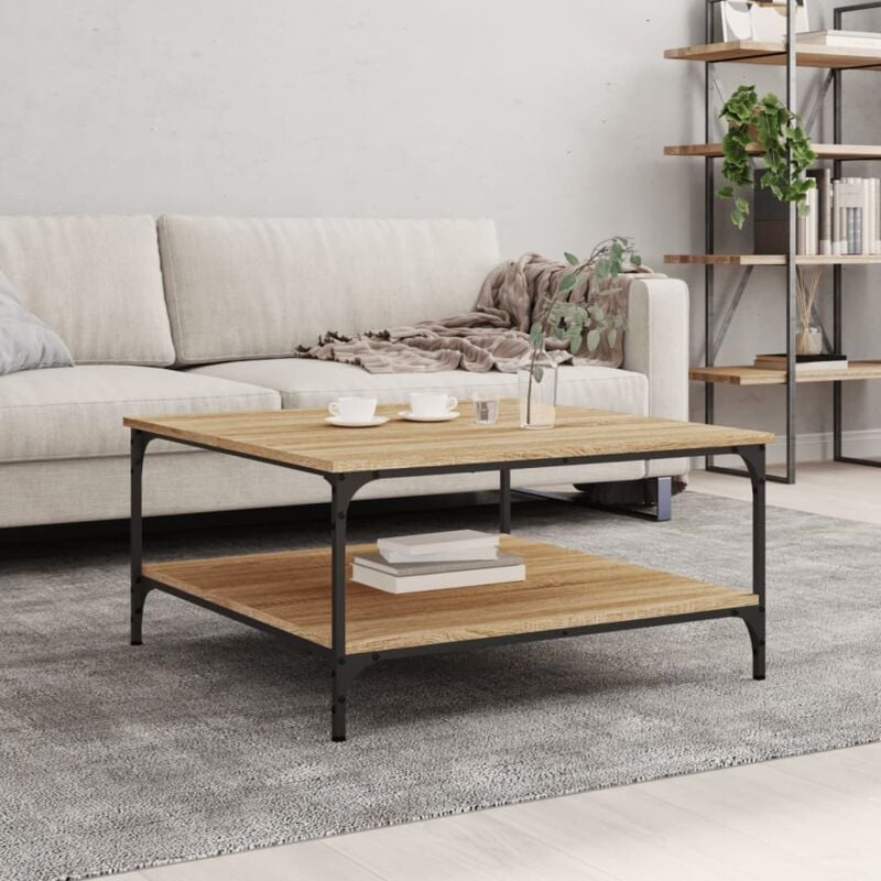 foto del prodotto vidaxl tavolino da salotto rovere sonoma 80x80x40 cm legno multistrato