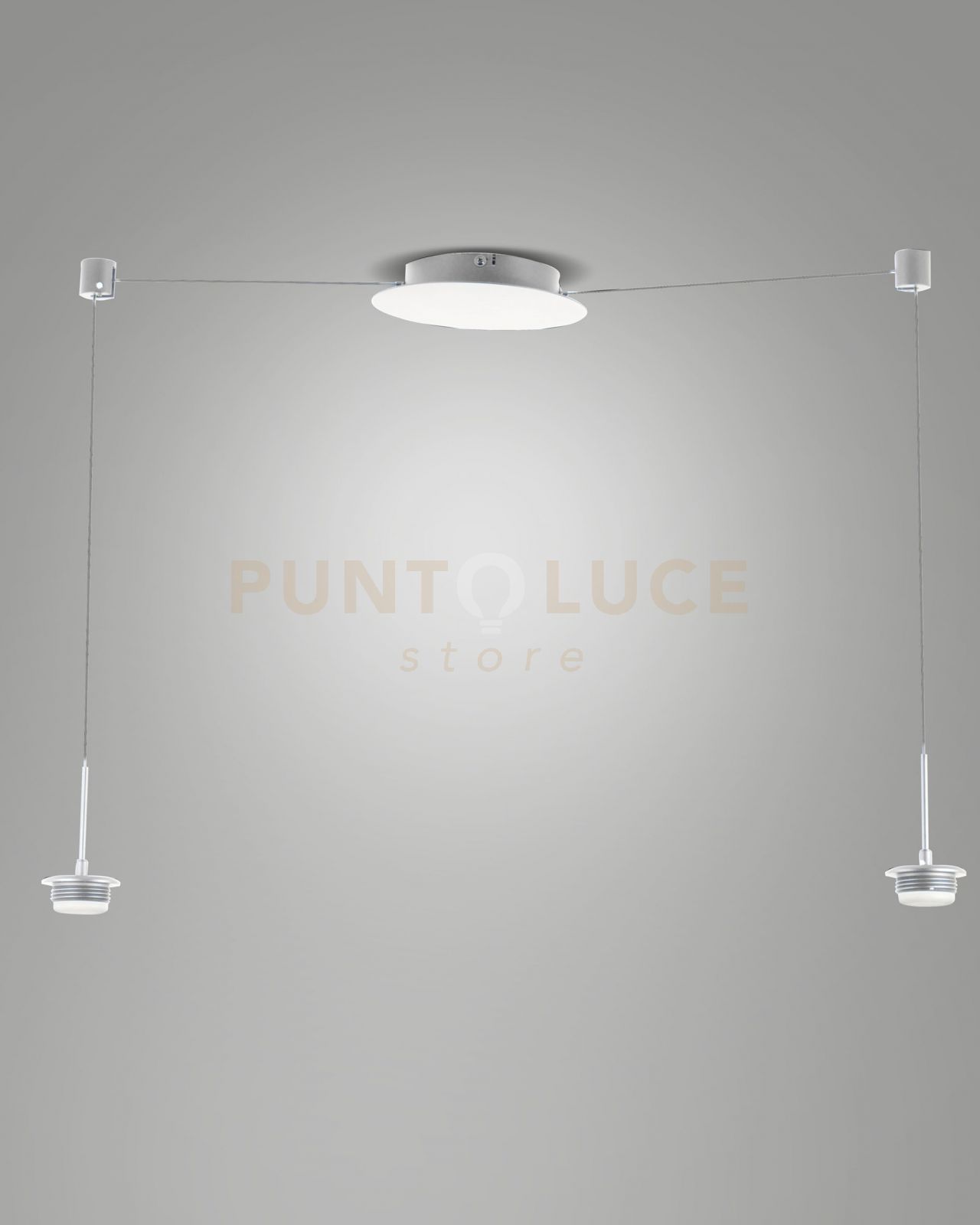 foto del prodotto 3804 42 102 montatura bianca completa cavo spostabile cct 2700k 3000k 4000k 16w 1500 lm dimmerabile 2 luci