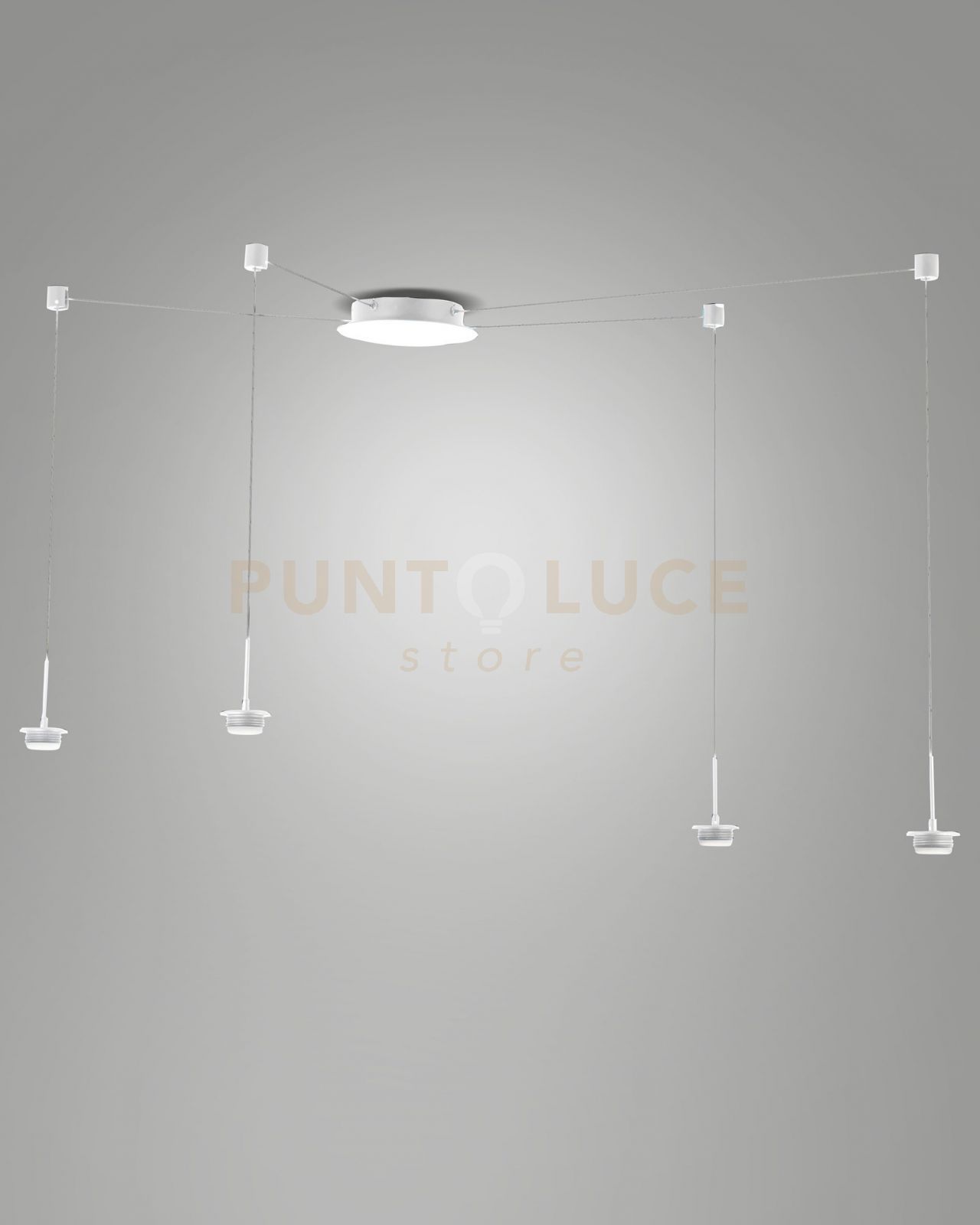 foto del prodotto 3804 44 102 montatura bianca completa cavo spostabile cct 2700k 3000k 4000k 28w 3000 lm 4 luci dimmerabile