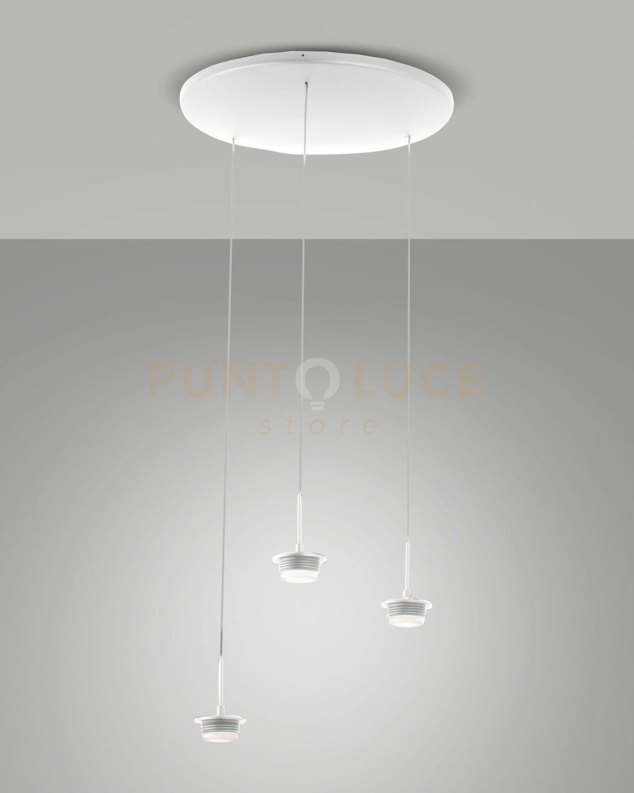 foto del prodotto 3804 47 102 montatura bianca completa tonda a led cct 2700k 3000k 4000k 21w 2550 lm 3 luci dimmerabile