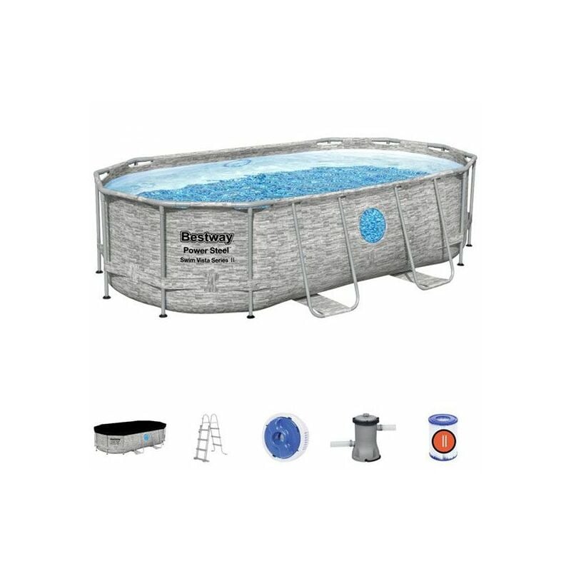 foto del prodotto piscina bestway power steel con obl swim vista ovale cm 427x250x100h 56714