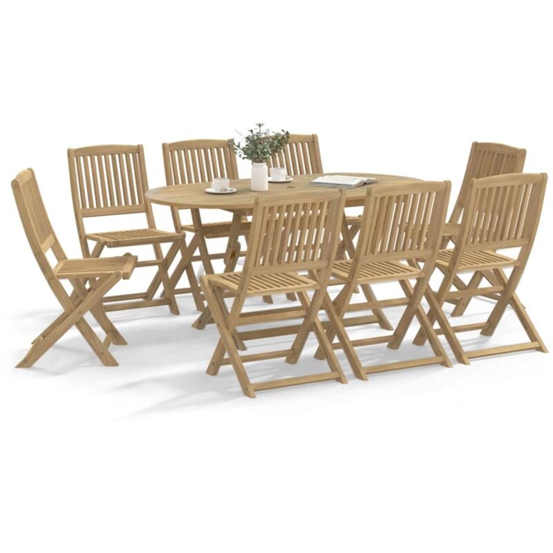 foto del prodotto vidaxl sedie da giardino pieghevoli 8 pz legno massello di acacia