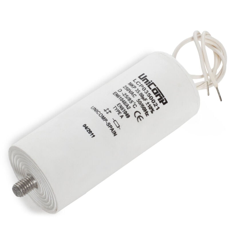 foto del prodotto condensatore 35 uf 250vac 10 50 60hz cavos 200mm
