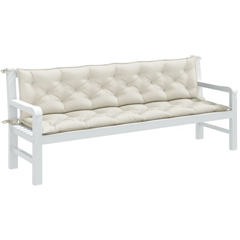 foto del prodotto cuscini panca giardino 2pz crema m lange 200x50x7 cm tessuto vidaxl