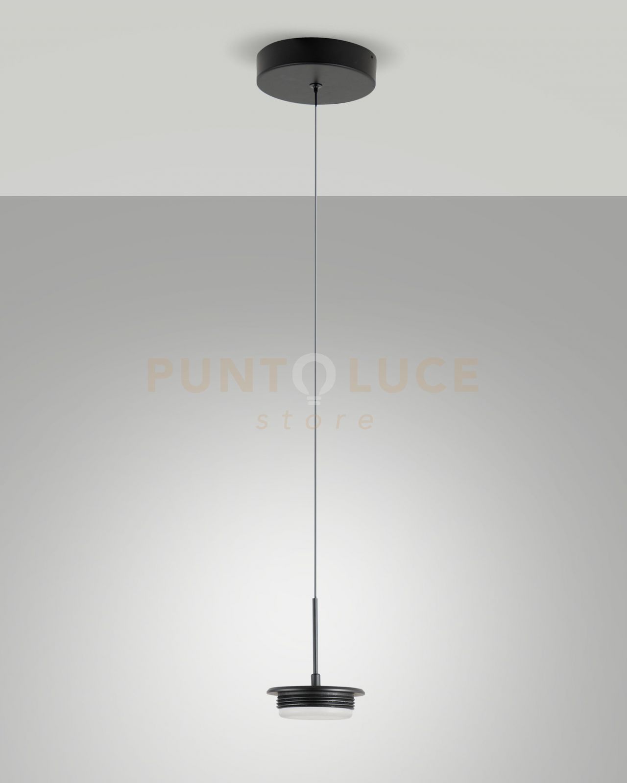 foto del prodotto 3805 41 101 montatura tonda nera completa a led cct 2700k 3000k 4000k 14w 1510 lm 1 luce dimmerabile