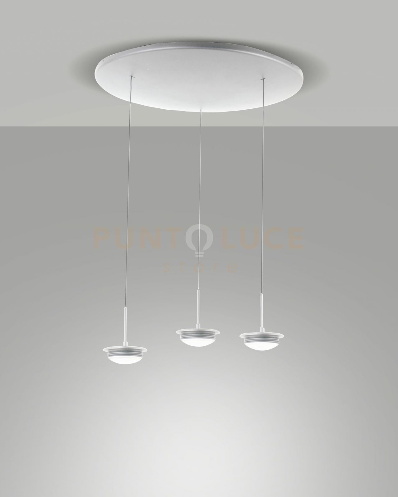 foto del prodotto 3805 47 102 montatura bianca completa tonda a led cct 2700k 3000k 4000k 42w 4530 lm 3 luci dimmerabile