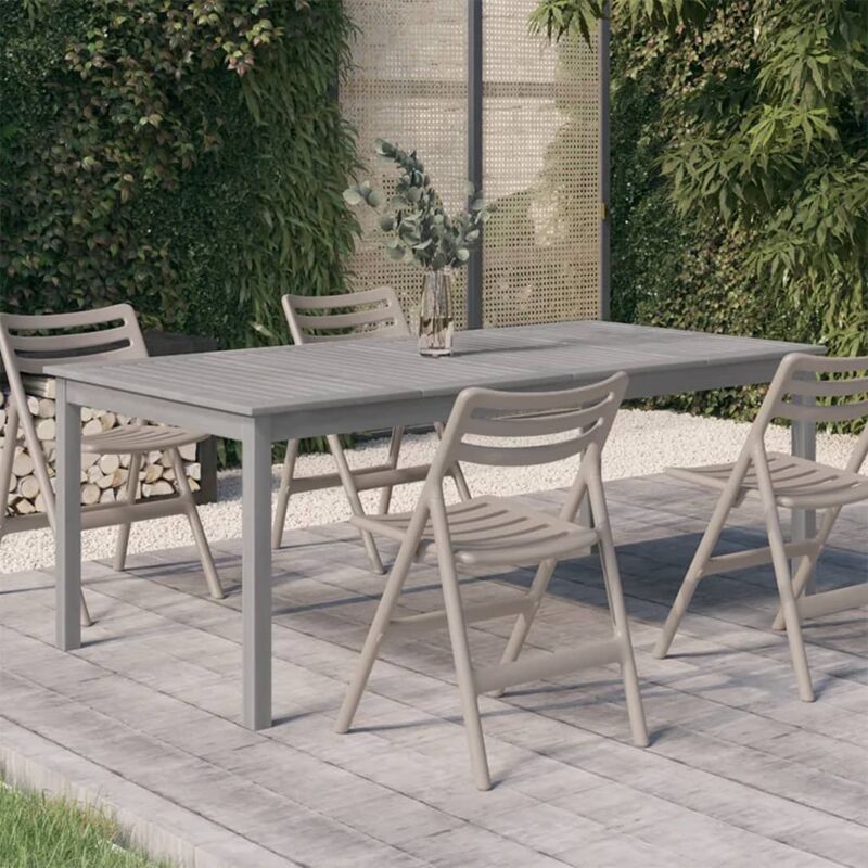 foto del prodotto vidaxl tavolo da giardino grigio 200x100x75cm legno massello di acacia
