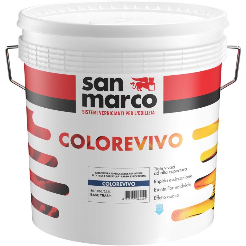 foto del prodotto san marco colorevivo pittura superlavabile per interni nero lt 1