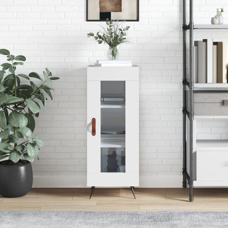 foto del prodotto vidaxl credenza bianco lucido 34,5x34x90 cm in legno multistrato