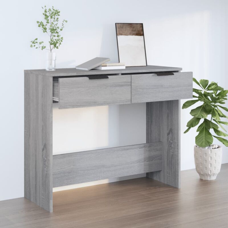 foto del prodotto vidaxl tavolino consolle grigio sonoma 90x36x75 cm legno multistrato