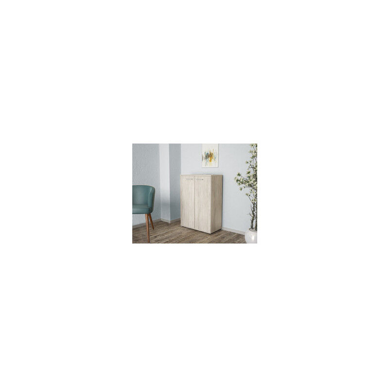 foto del prodotto tuttacasa kit mobile 2 ante cm. 68x95x34 bianco venanto rovere grigio cemento