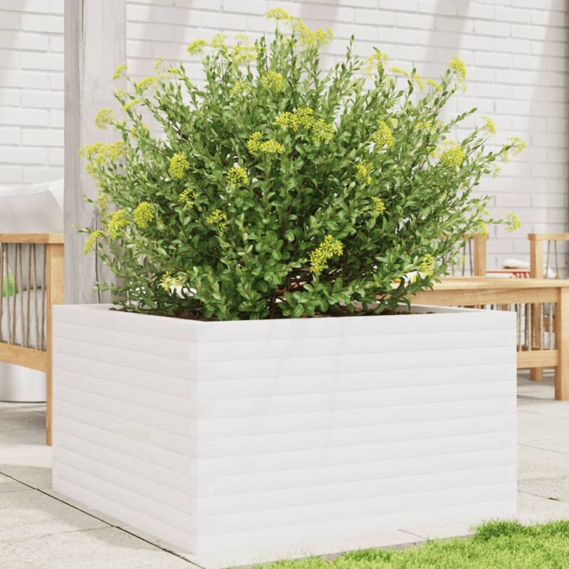 foto del prodotto vidaxl fioriera da giardino bianca 80x80x45,5cm legno massello di pino