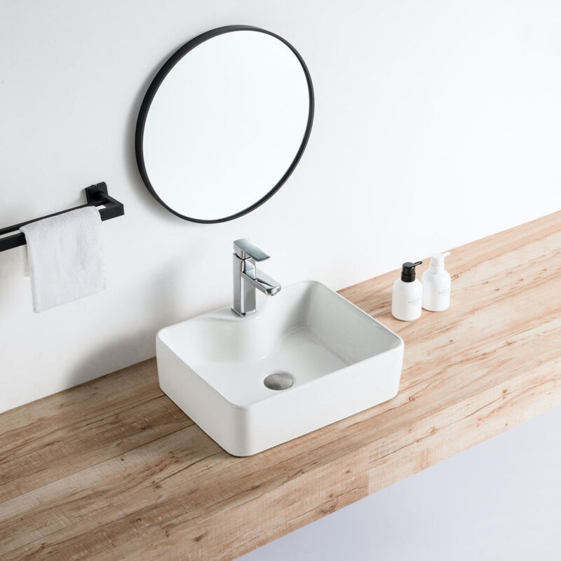 foto del prodotto stano. lavabo da appoggio in ceramica rosario 48 x 37 cm
