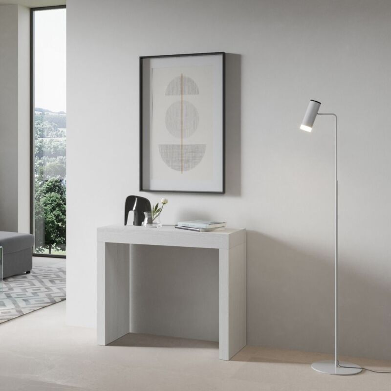 foto del prodotto consolle allungabile roxell bianco frassino 90x40 196 cm
